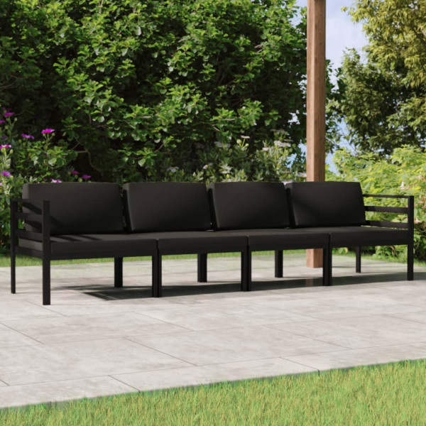 Zestaw wypoczynkowy do ogrodu Antracyt Aluminium 2x hjørne   2x sofa