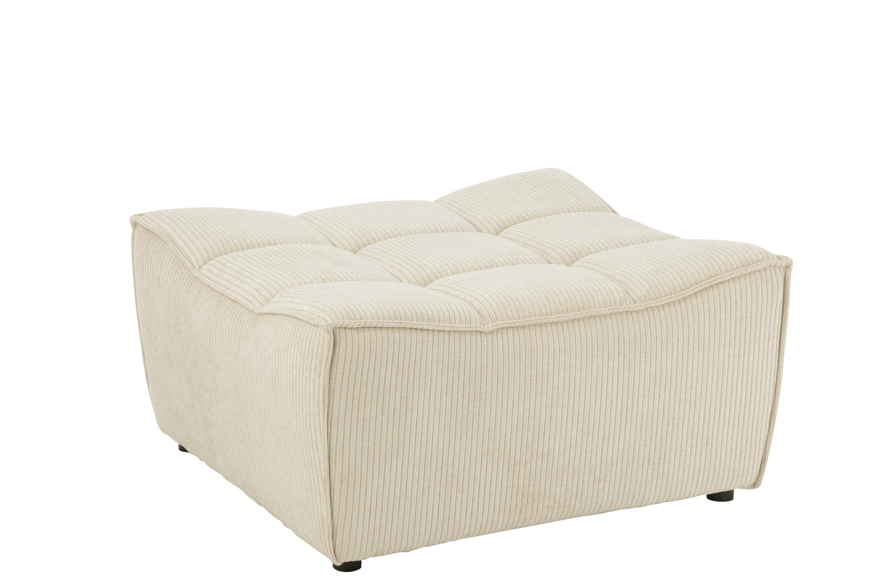 J-Line poef Grid - populierenhout/schuim - beige