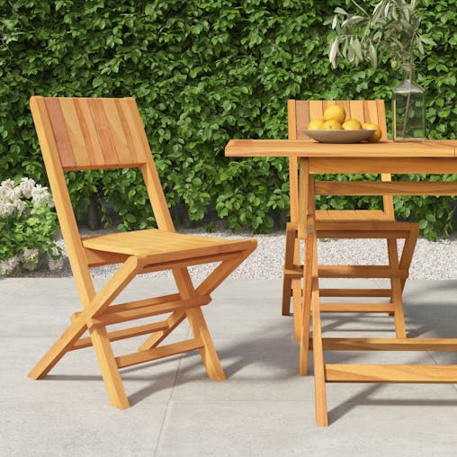 NNEVL Folding Garden Chairs 2 pcs 47x61x90 cm Solid Wood Teak