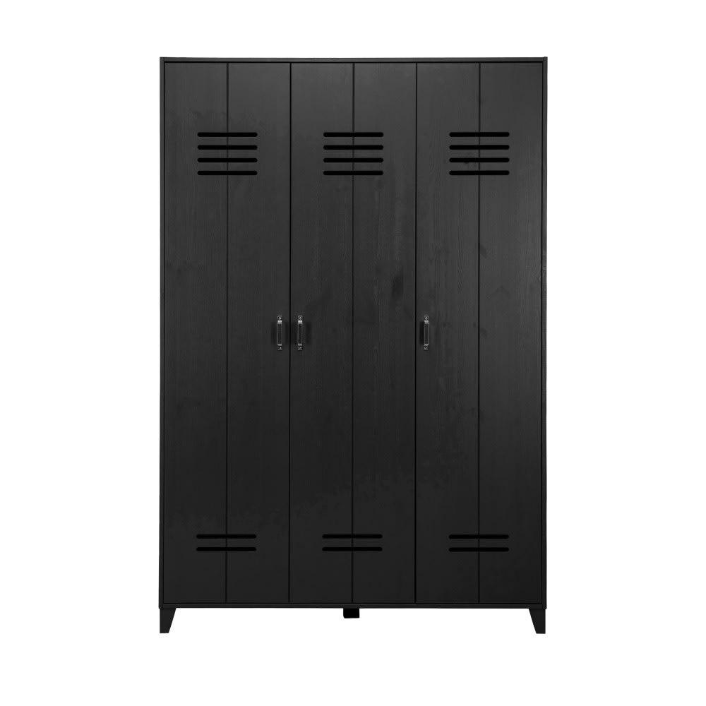 LOCKER - Armoire vestiaire 3 portes noir