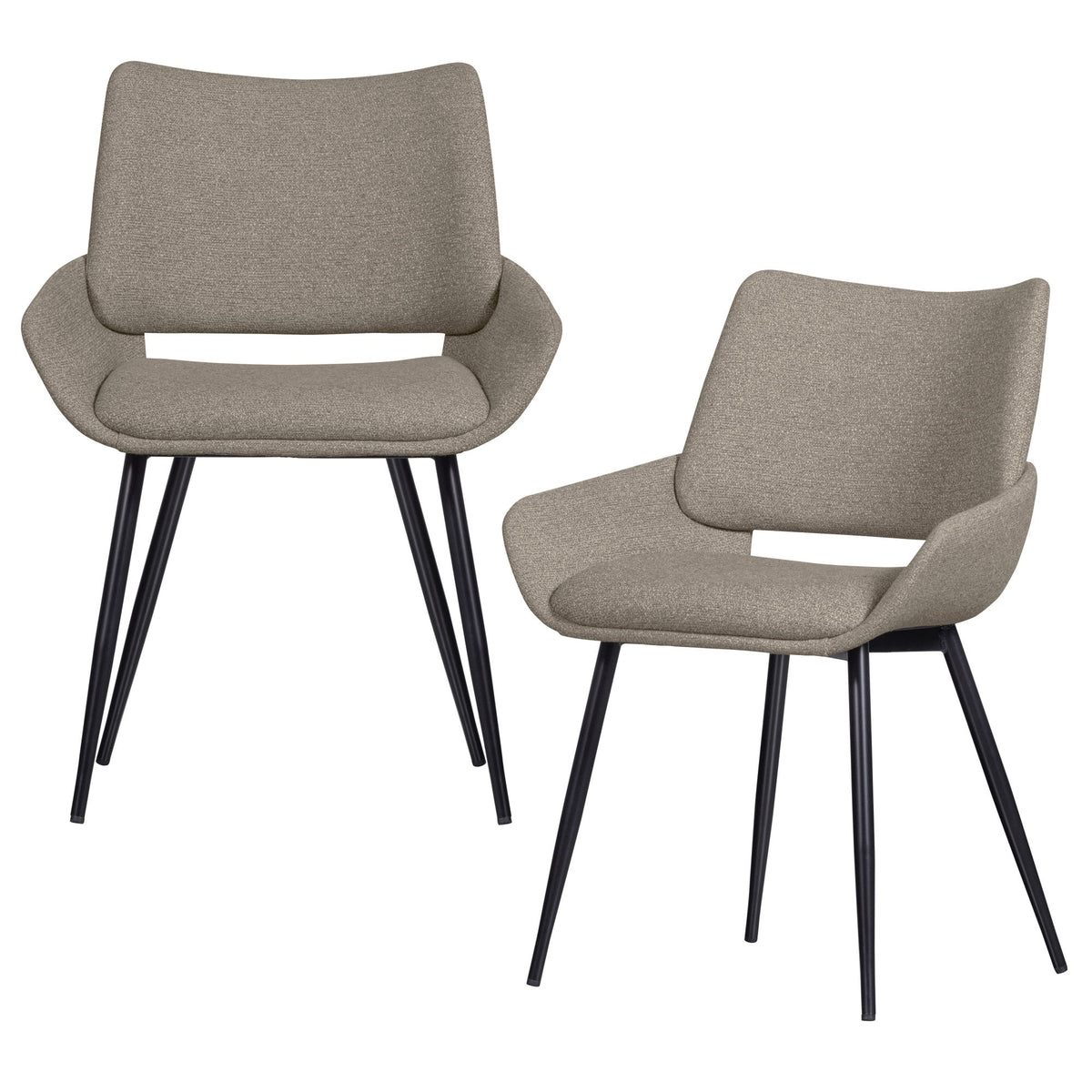 WOOOD eetkamerstoelen Parade - Melange Stof - Zand - Set van 2