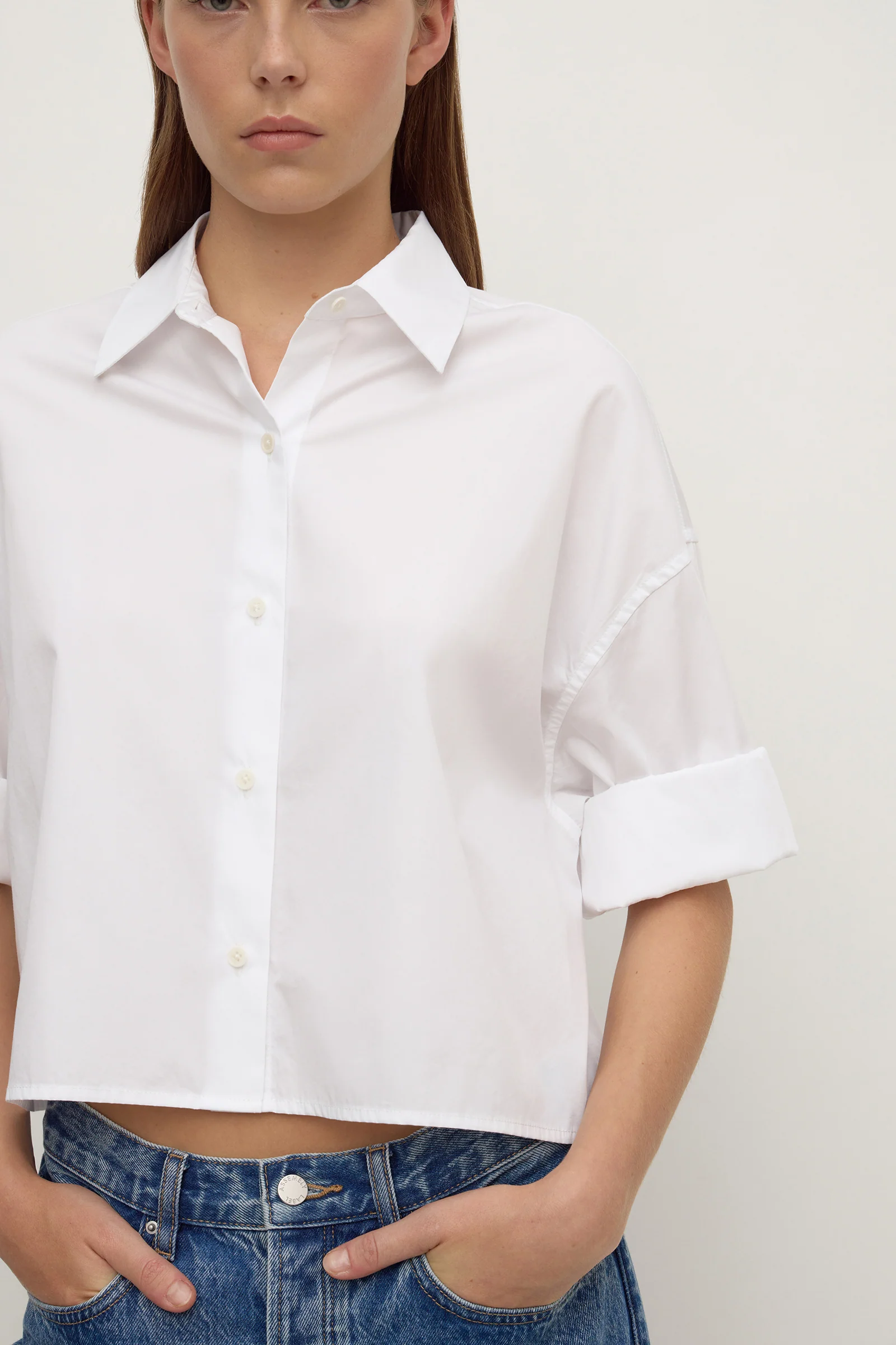 Aurora Cropped Poplin Shirt