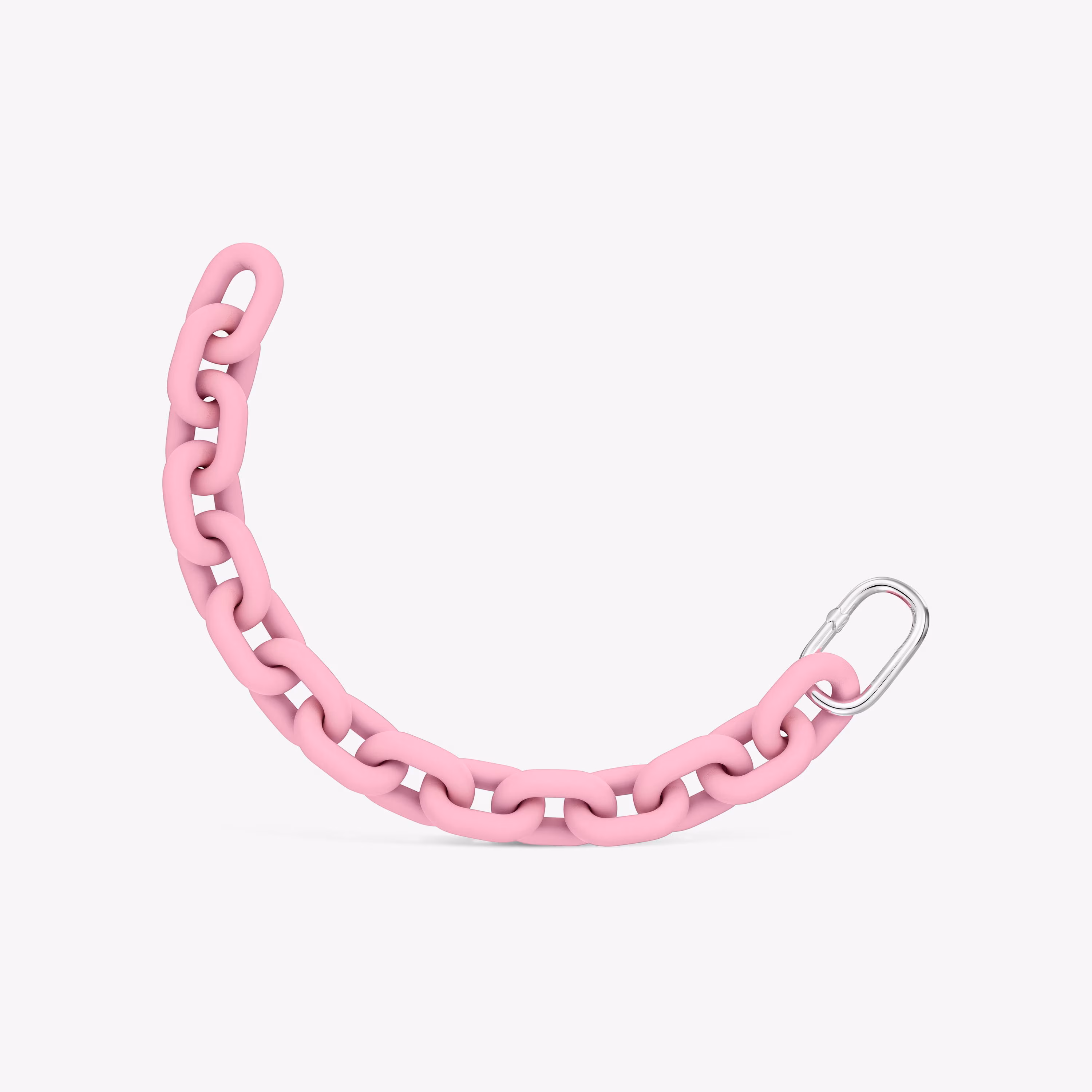 Pulsera cadena de acetato en color rosa y anilla de plata Hold Oval