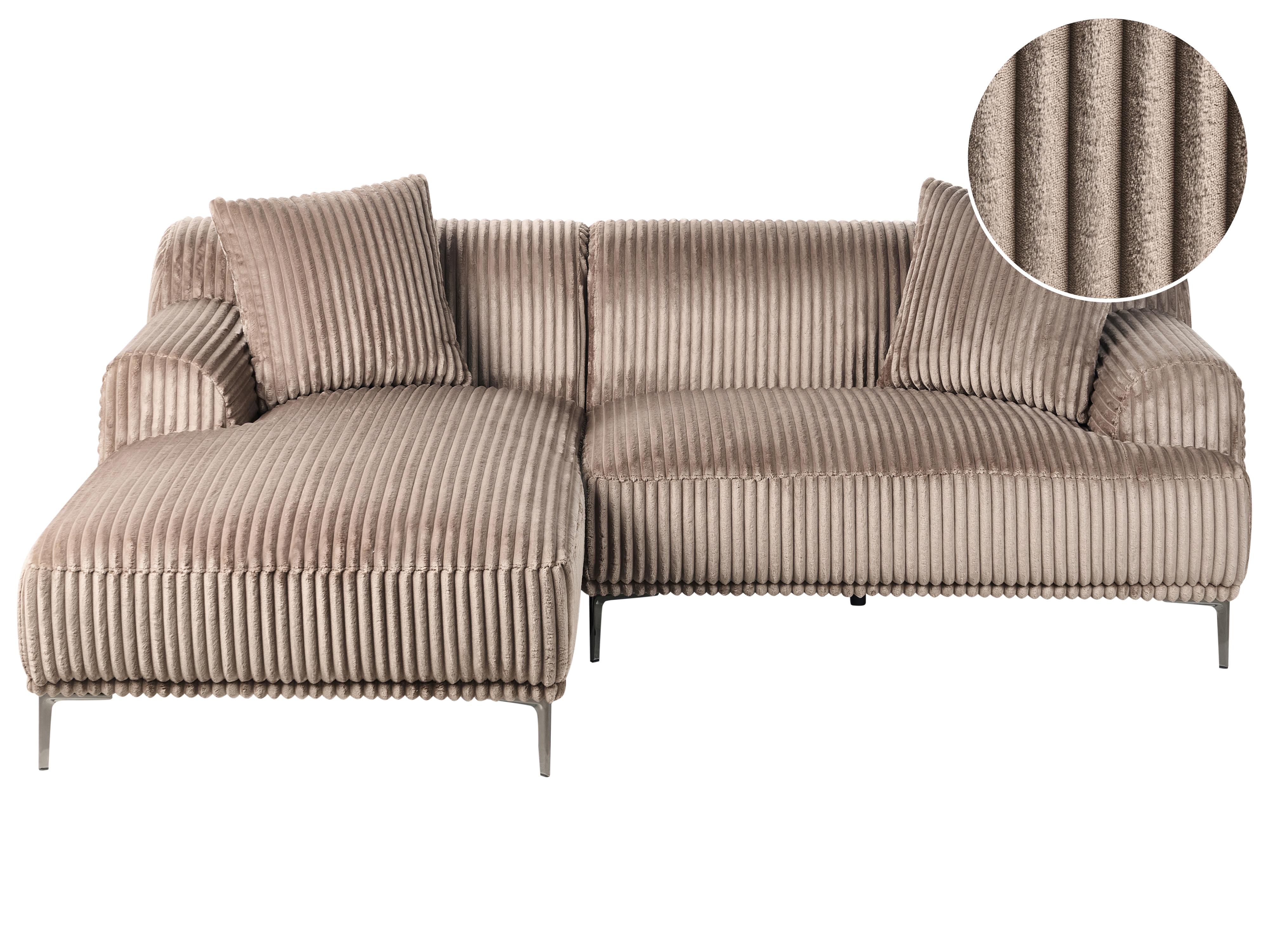 Corner Sofa STENUM Corduroy Light Brown Left Hand