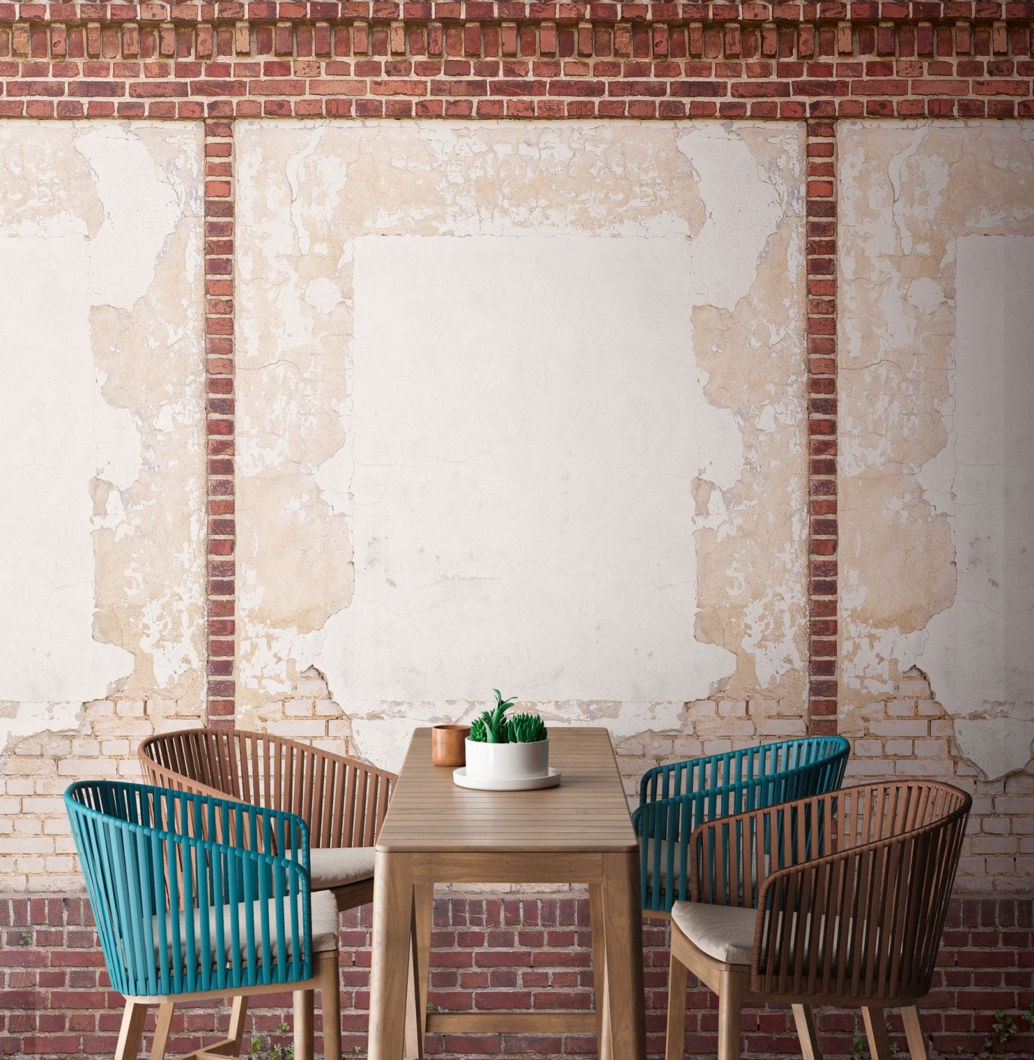 Livingwalls fotobehang steen bruin, beige, rood en crème - 159 x 280 cm - AS-392391