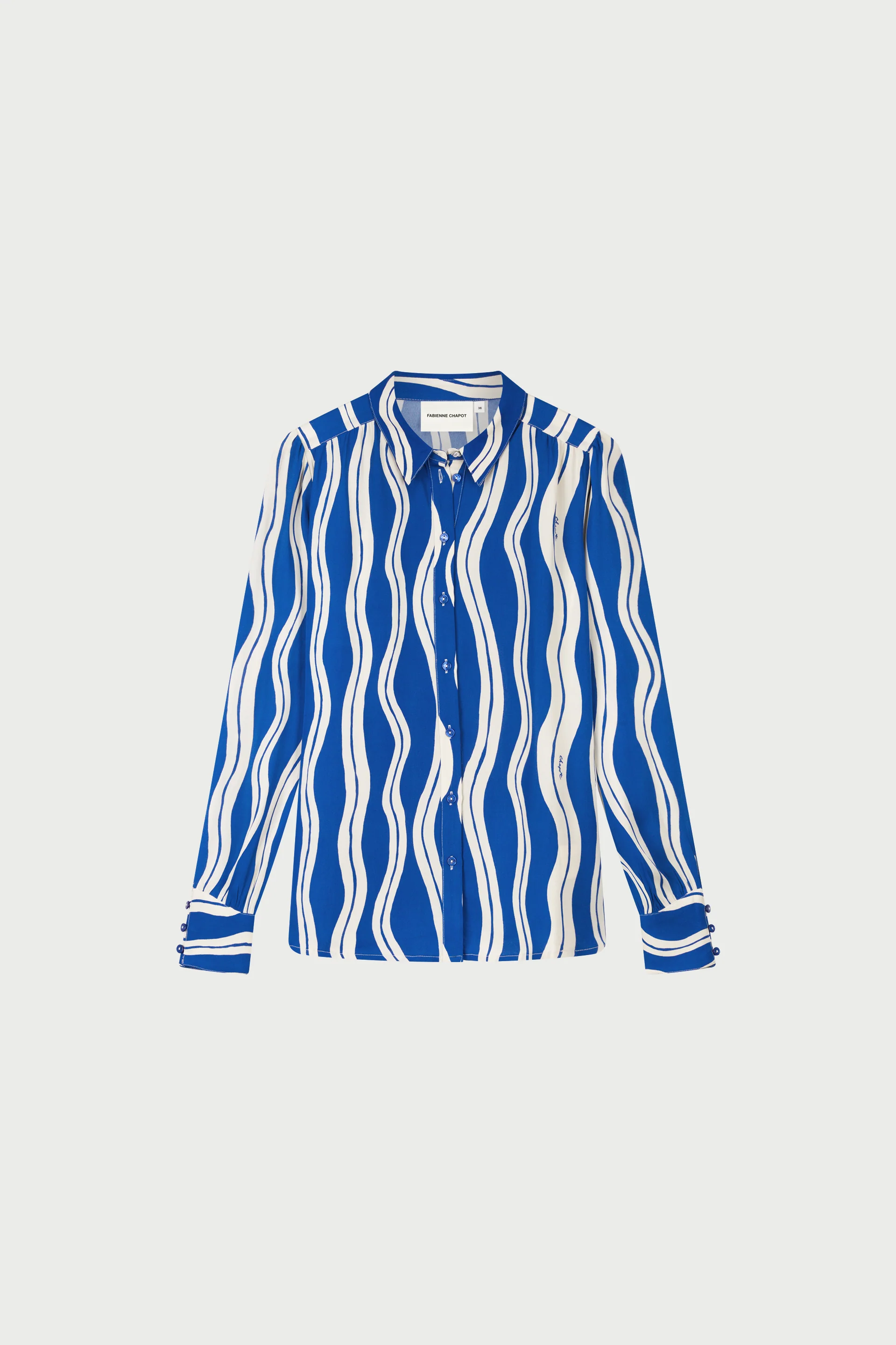 Coco Blouse | Cosy White/Cobalt