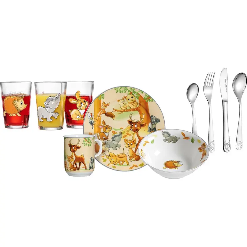 Kinder Geschirr-Set 10-teilig Waldtiere