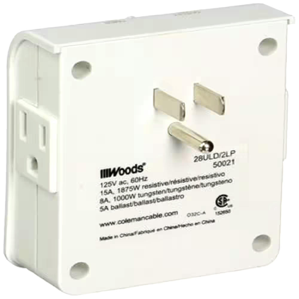 NOMA Indoor Mechanical 24-Hour Programmable Timer, Plug-in, White