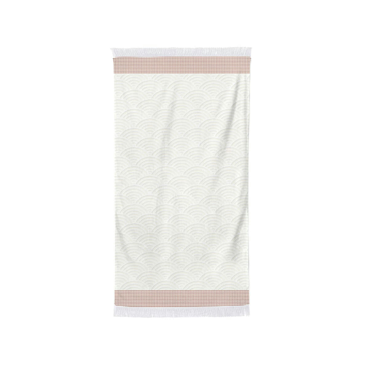 ARTEA - Serviette de bain Ecru Rouge Coton 50x100 cm