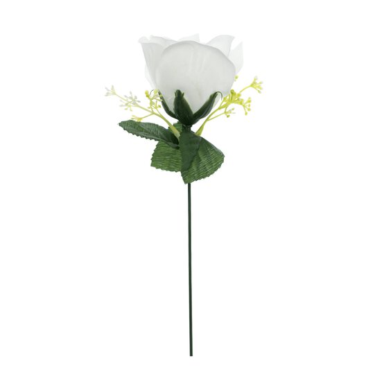 White Rose Bloom Pick 23cm
