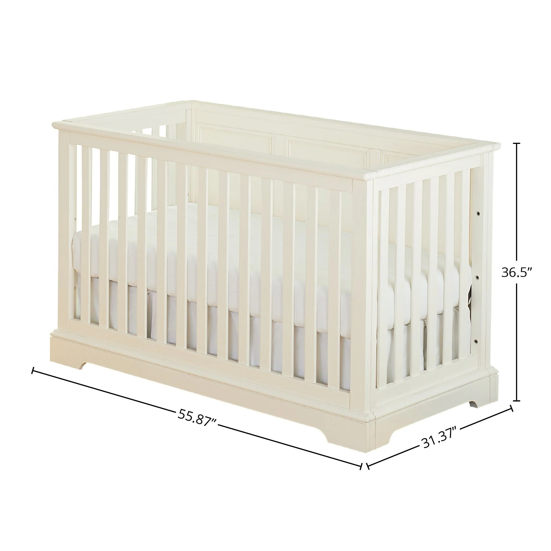 Hanley 56 Wide Island Crib, Chalk