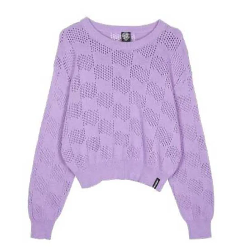 Santa Cruz Wave check knit crew sweater