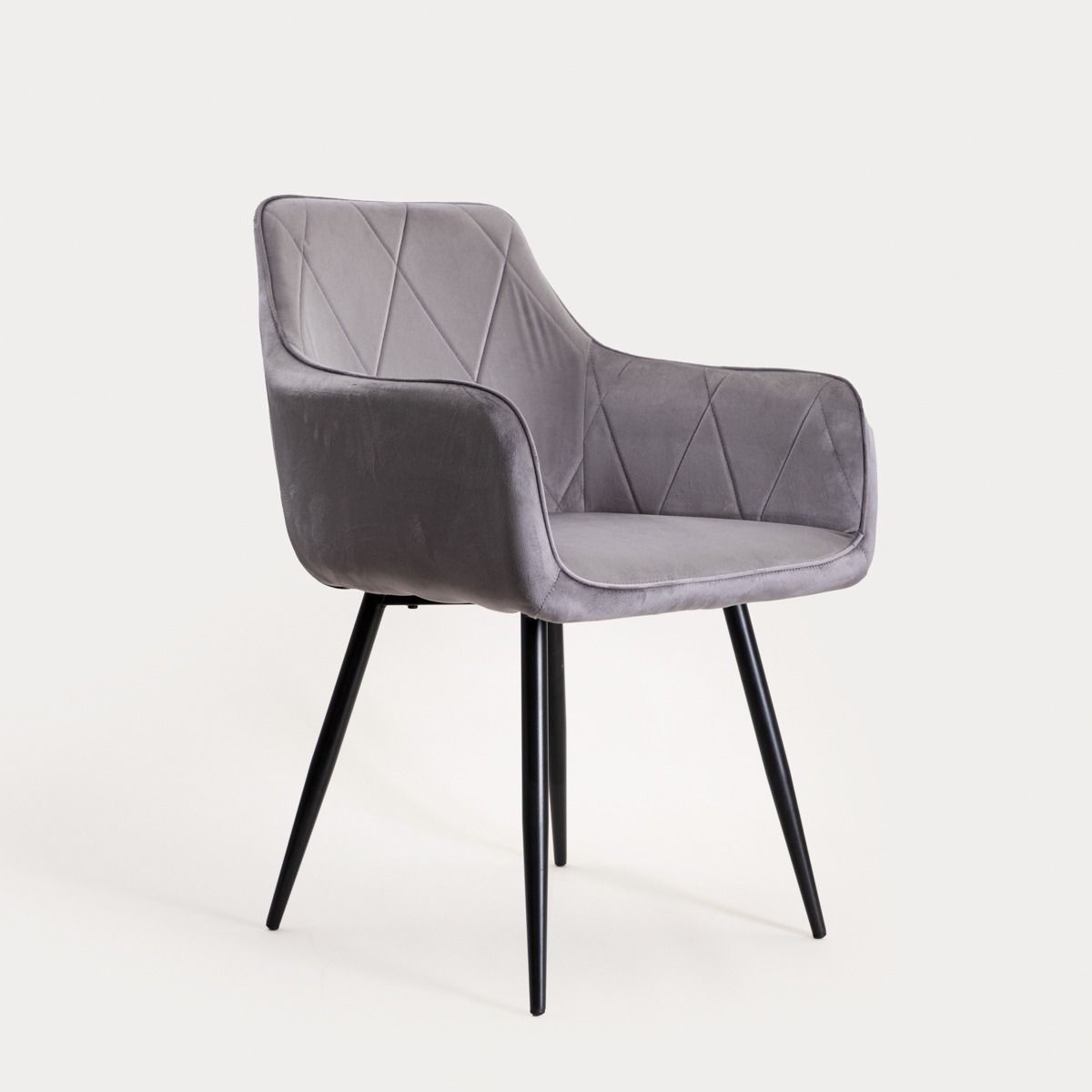 Krzesło FELLICE welurowe szare 56x61x86 cm