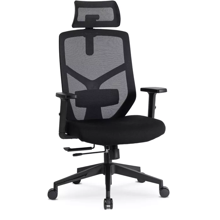 Krzesło Obrotowe Fotel Ergonomiczny Obrotowy Czarny BENTO