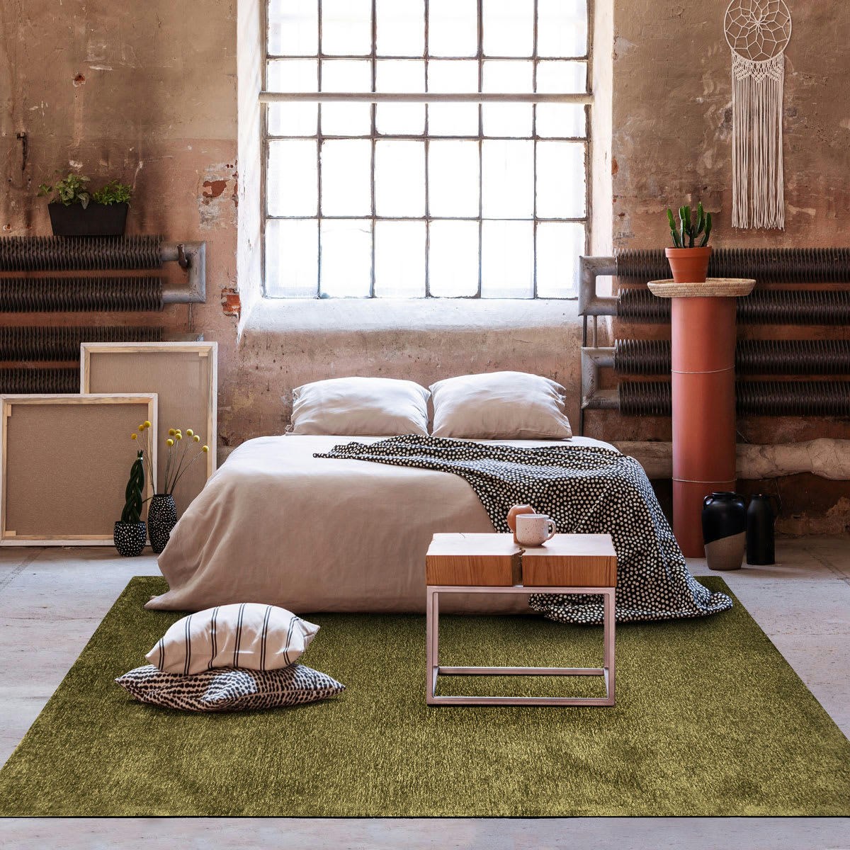 SOLANCE - Tapis lumineux vert rouillé 120x170