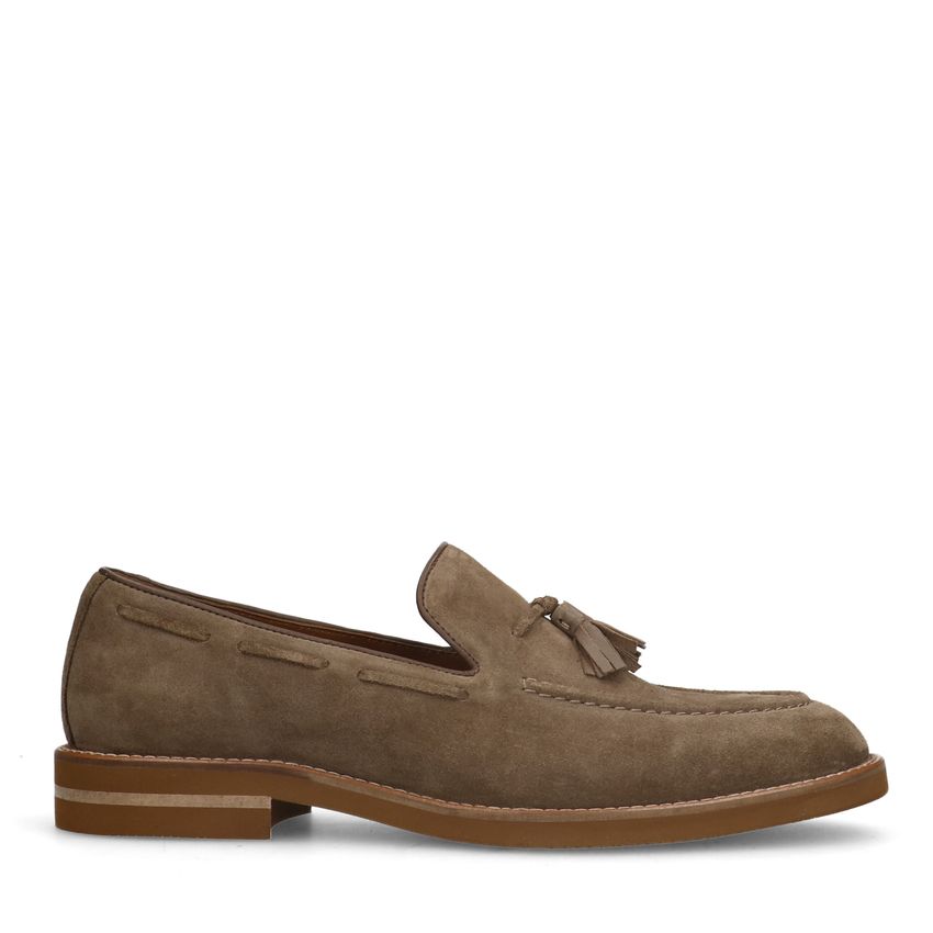 Manfield Taupe suède loafers