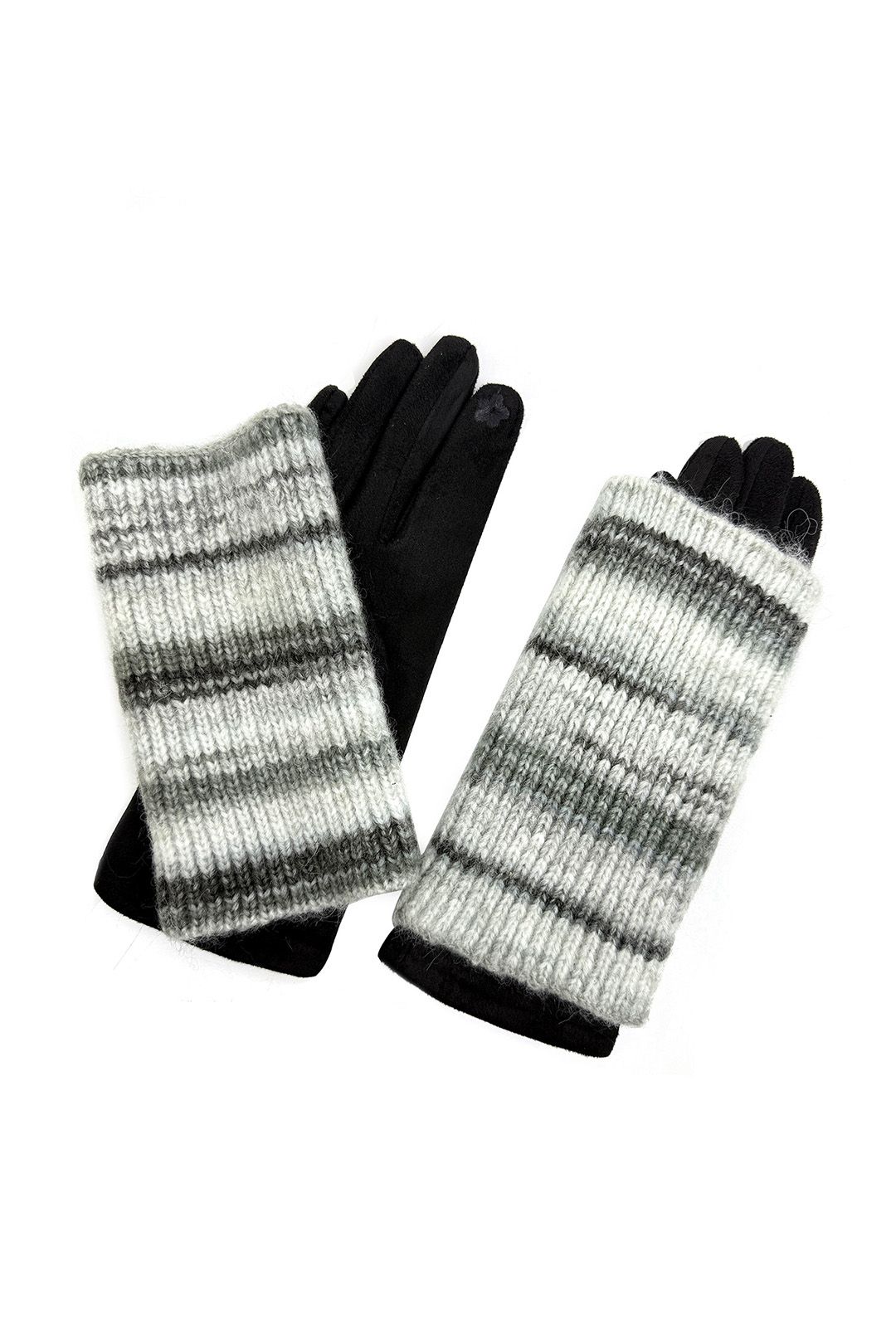 Vellin 2-Piece Gloves Set – Plain Gloves & Removable Knitted Fingerless Layer
