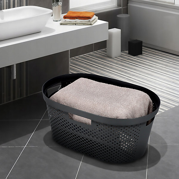 CURVER Panier à linge pour repasseuse 40 L Gris foncé