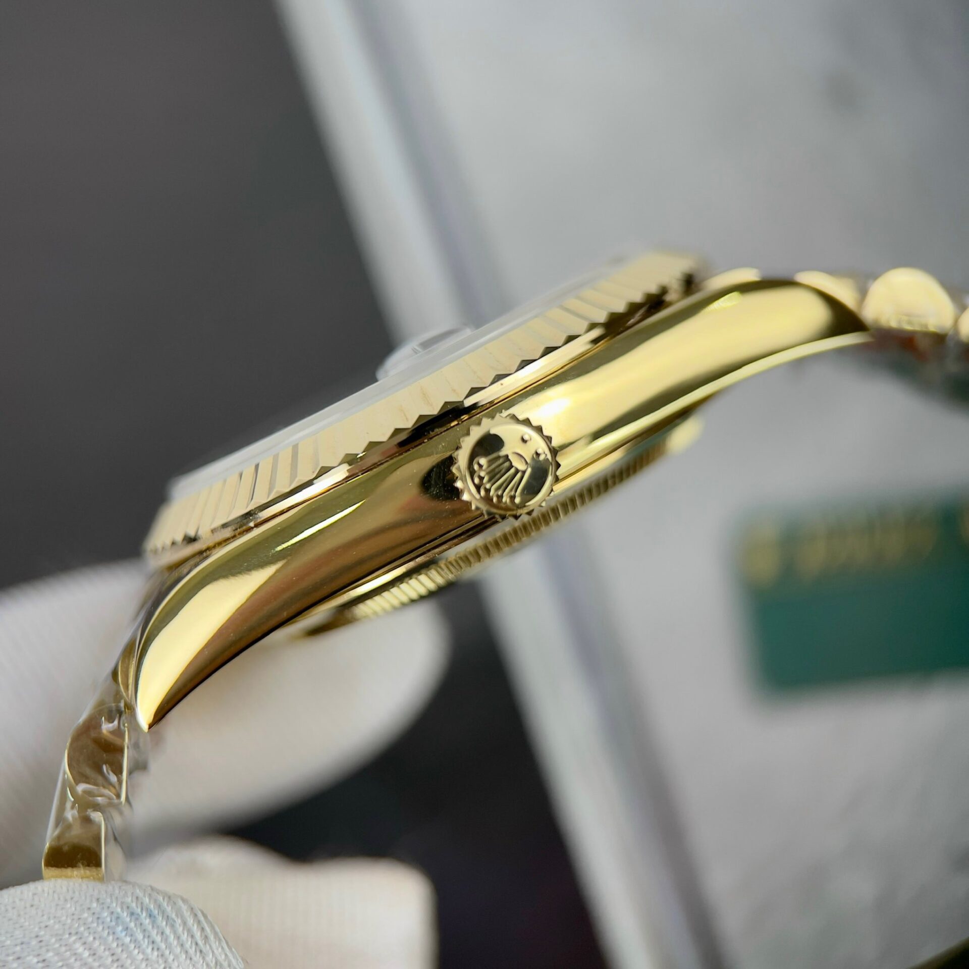 Rolex Day-Date 228238 YG Plated Black Dial CZ Diamonds 40mm Super Clone