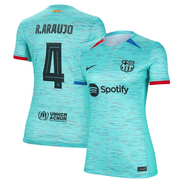 Ronald Araujo Barcelona Nike Women's 2023/24 Third Replica Jersey - Aqua