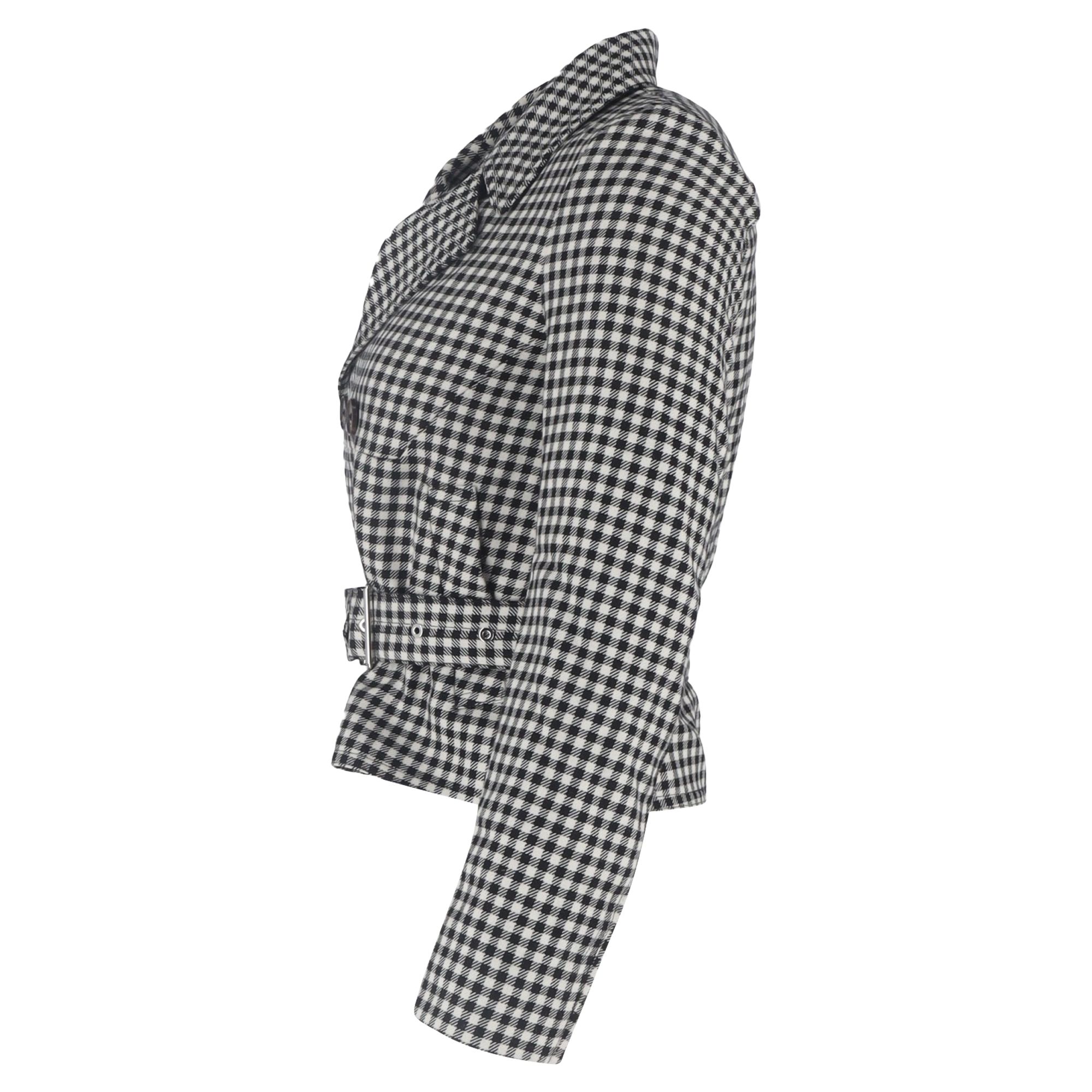 Alexander McQueen Preloved by Gingham Blazer in Black White Cotton