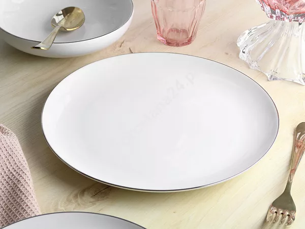 Komplet talerzy na 6 osób (18 el.) Bogucice - Base Platin 1183