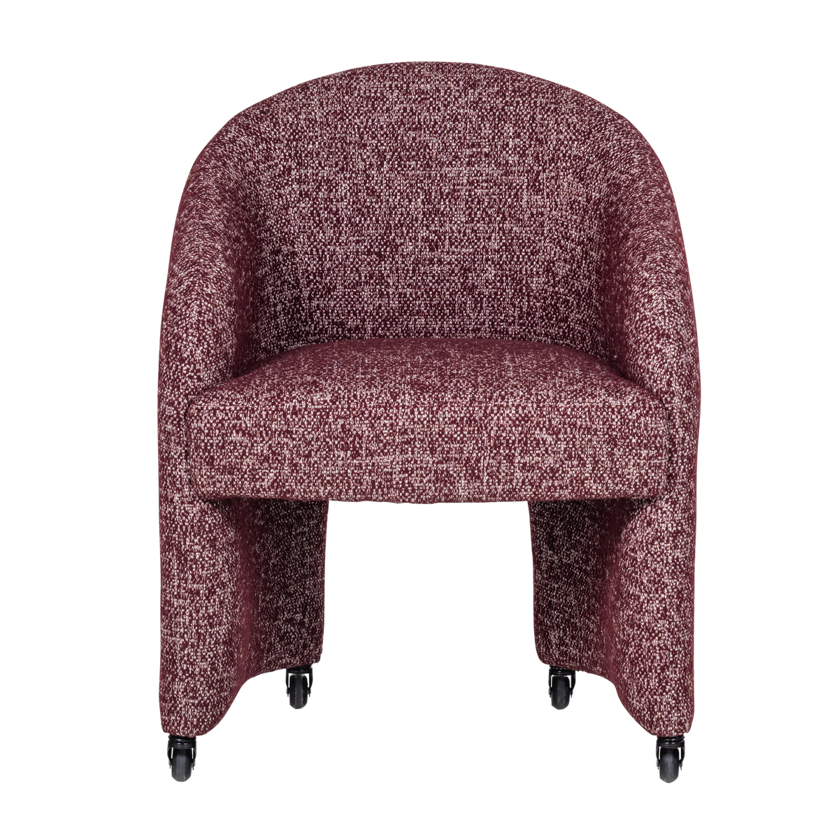 WOOOD eetkamerstoel met wielen Cordo - Melange - Bordeauxrood - 83x64x64