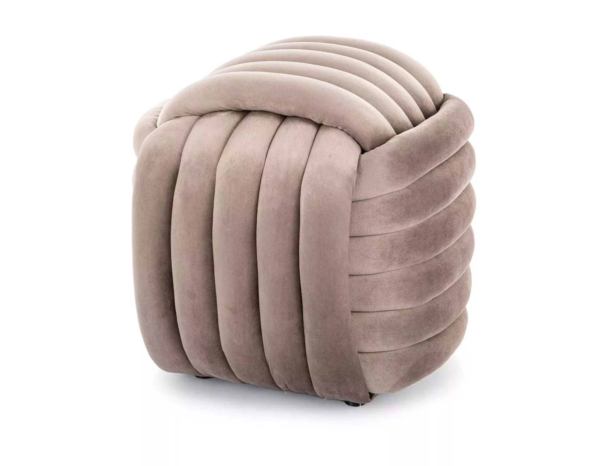 Pufa BRUNI VELVET ciemnobeżowa