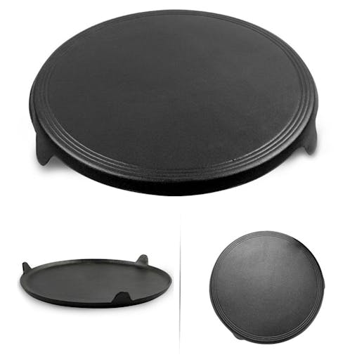 SOGA 2X 33CM Reversible Round Cast Iron Crepes Pan Baking Cookie Pancake Pizza Bakeware