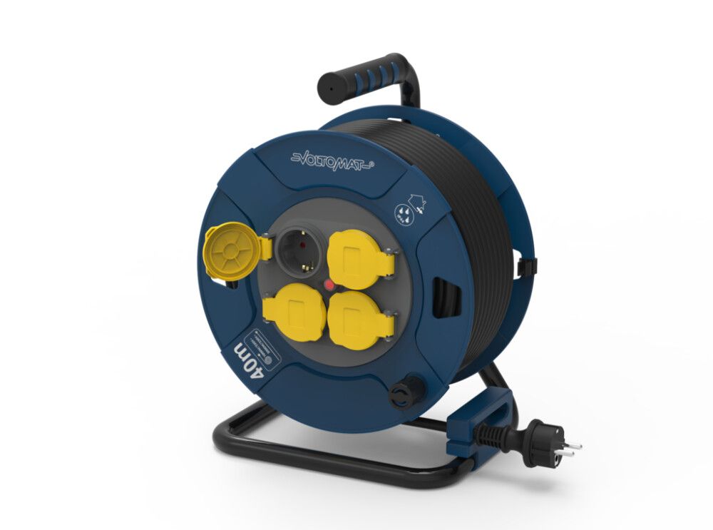 KABELTROMMEL VOLTOMAT 4-WAY UTENDØRS IP44 40M