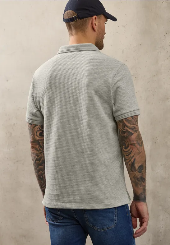 Kurzarm Poloshirt mit feiner Struktur