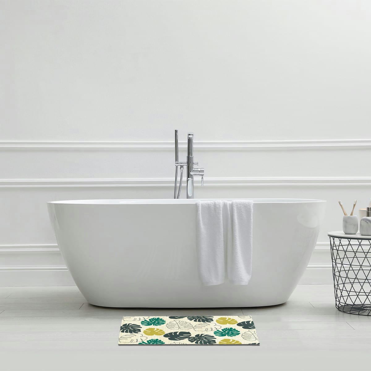 JUNGLE - Tapis de bain coton imprimé 50x70cm tropic