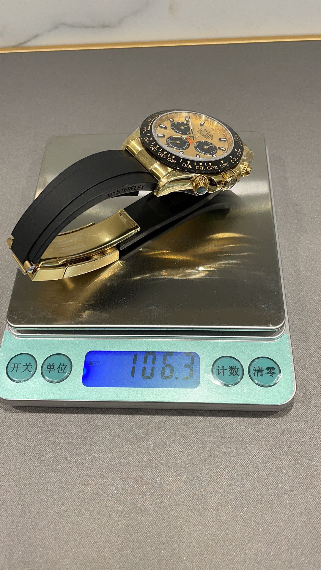 Rolex Cosmograph Daytona 18K Yellow Gold Champagne Dial Oysterflex Watch -21