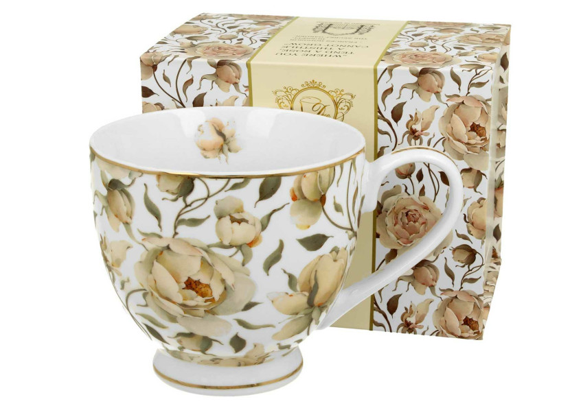 Porcelanowy Kubek na Stopce English 530 ml do Kawy Herbaty Napoi