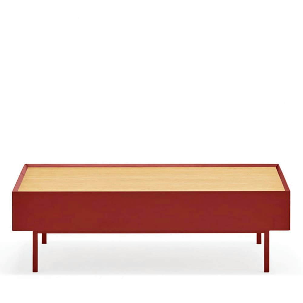 ARISTA - Table basse en bois 110x60cm rouge
