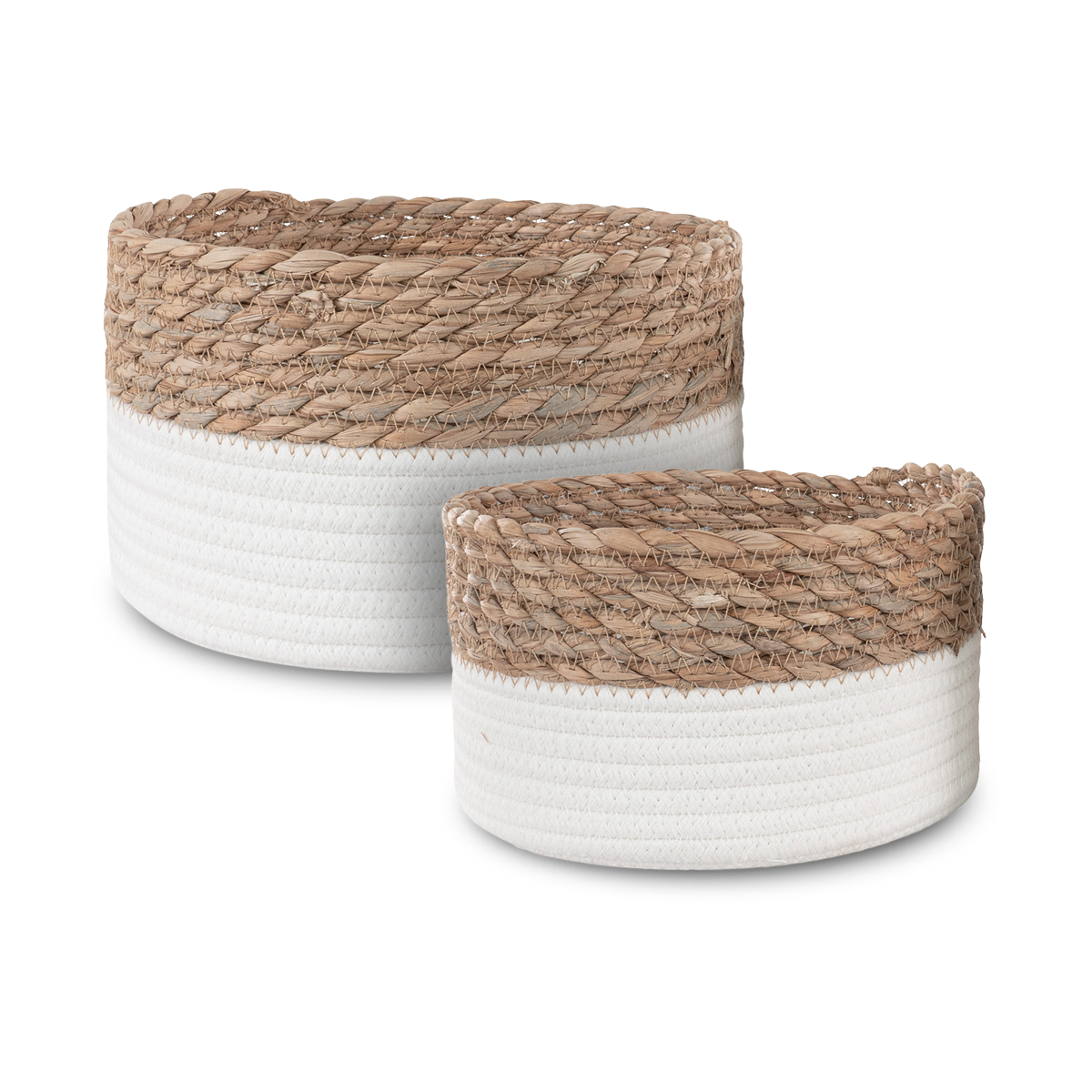 Artichok Feline katoenen manden wit - set van 2