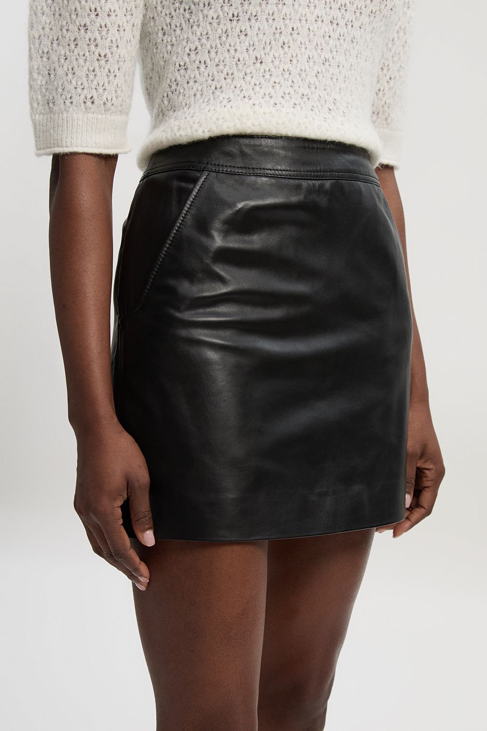 KarenMillen Forever Leather Mini Skirt