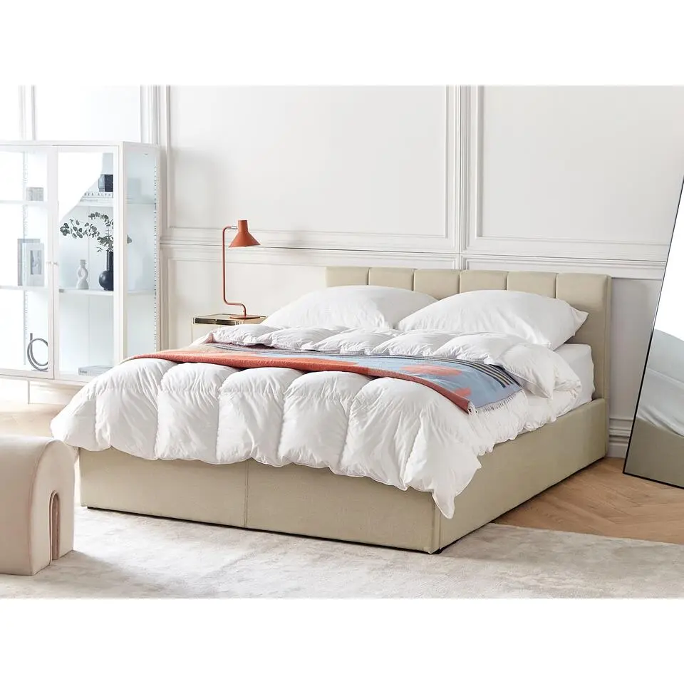 DREUX - Bed met opbergruimte - Beige - 140 x 200 cm - Polyester