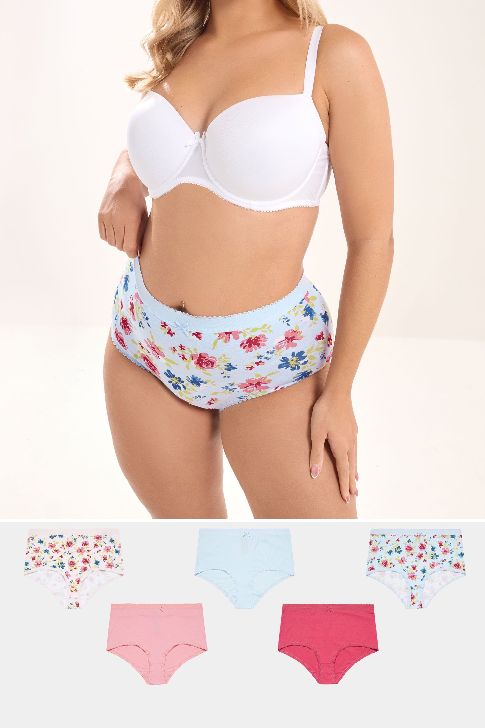 Yours 5 Pack Floral Full Briefs