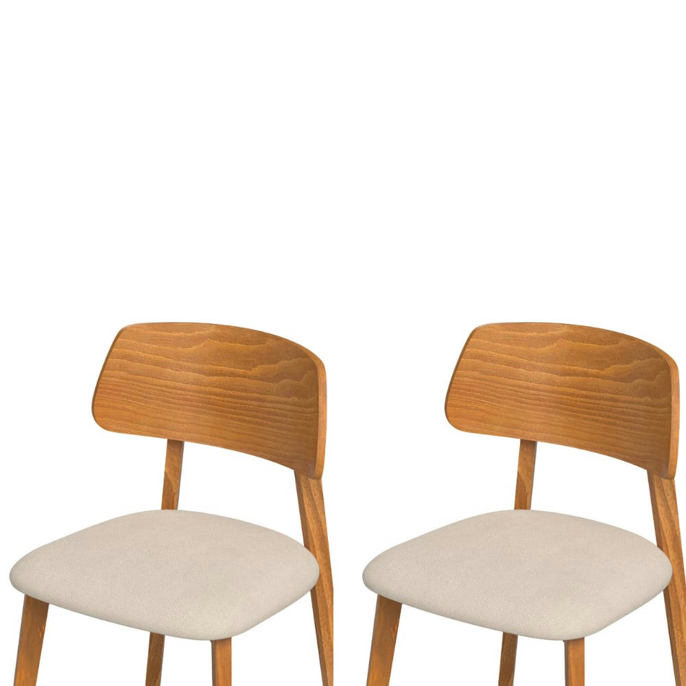 MORA - 2 Chaises en tissu recyclé en couleur beige