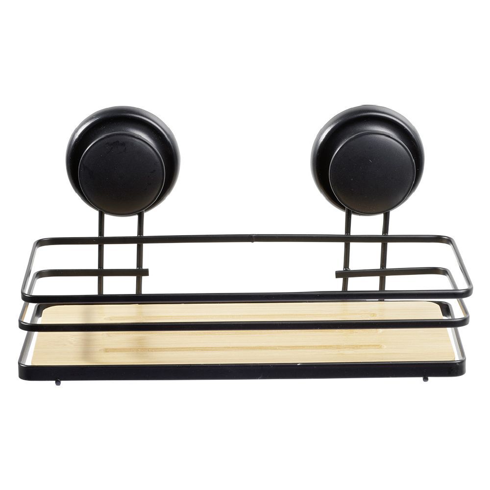 Serviteur de douche métal noir bambou