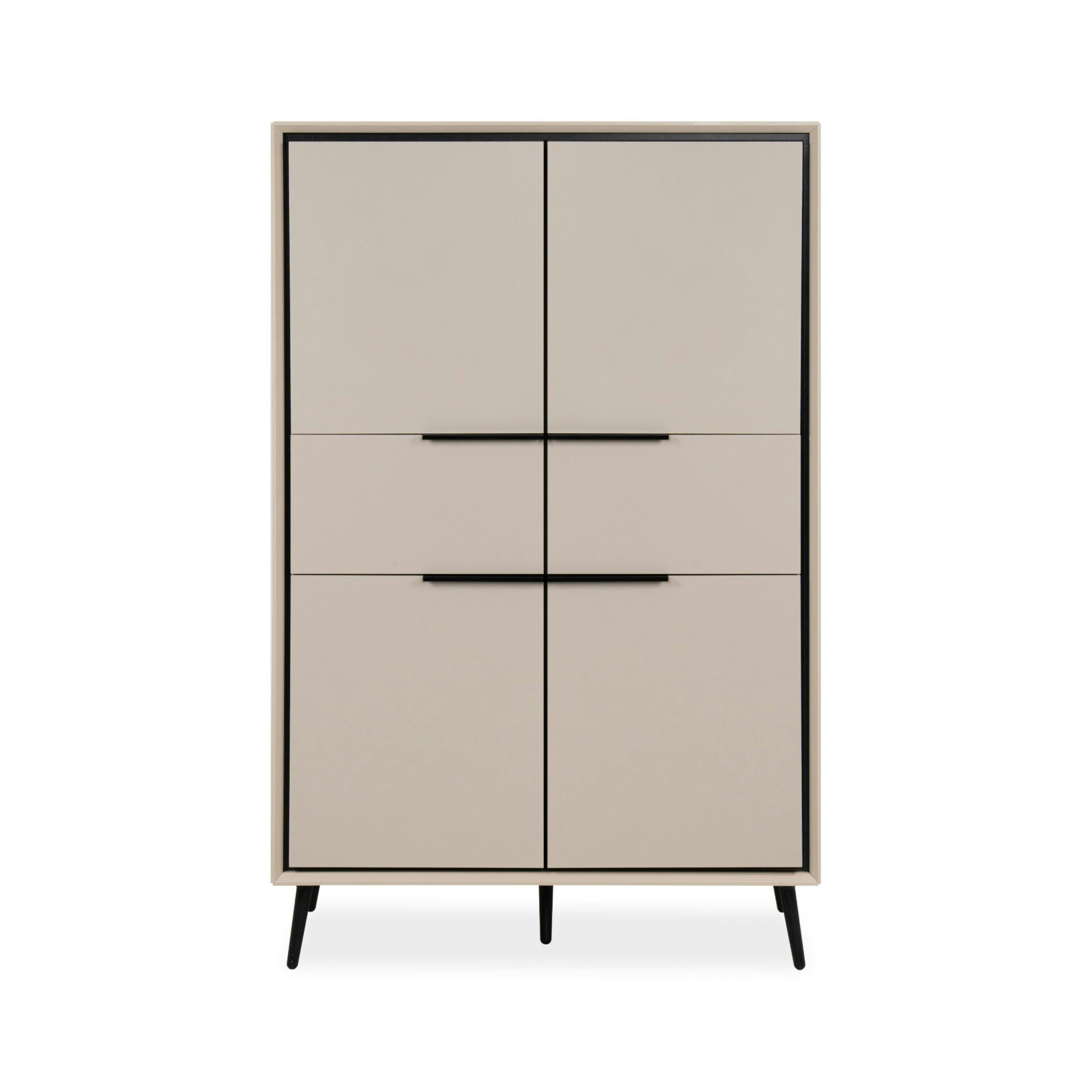 Buffet haut taupe 4 portes 2 tiroirs AVIO