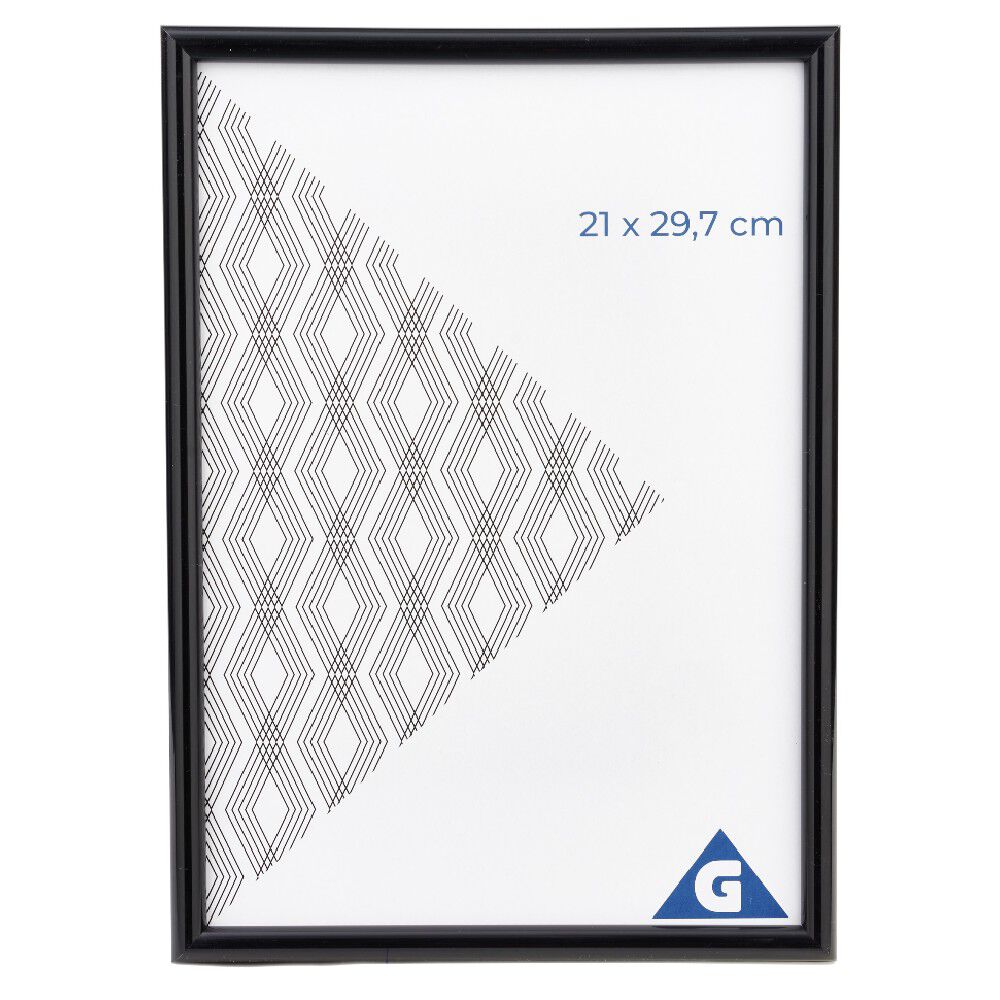 Cadre photo plastique noir 22x31cm pour photo 21x29.7cm