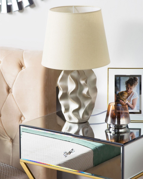 Lampa stołowa złota ceramiczna nocna