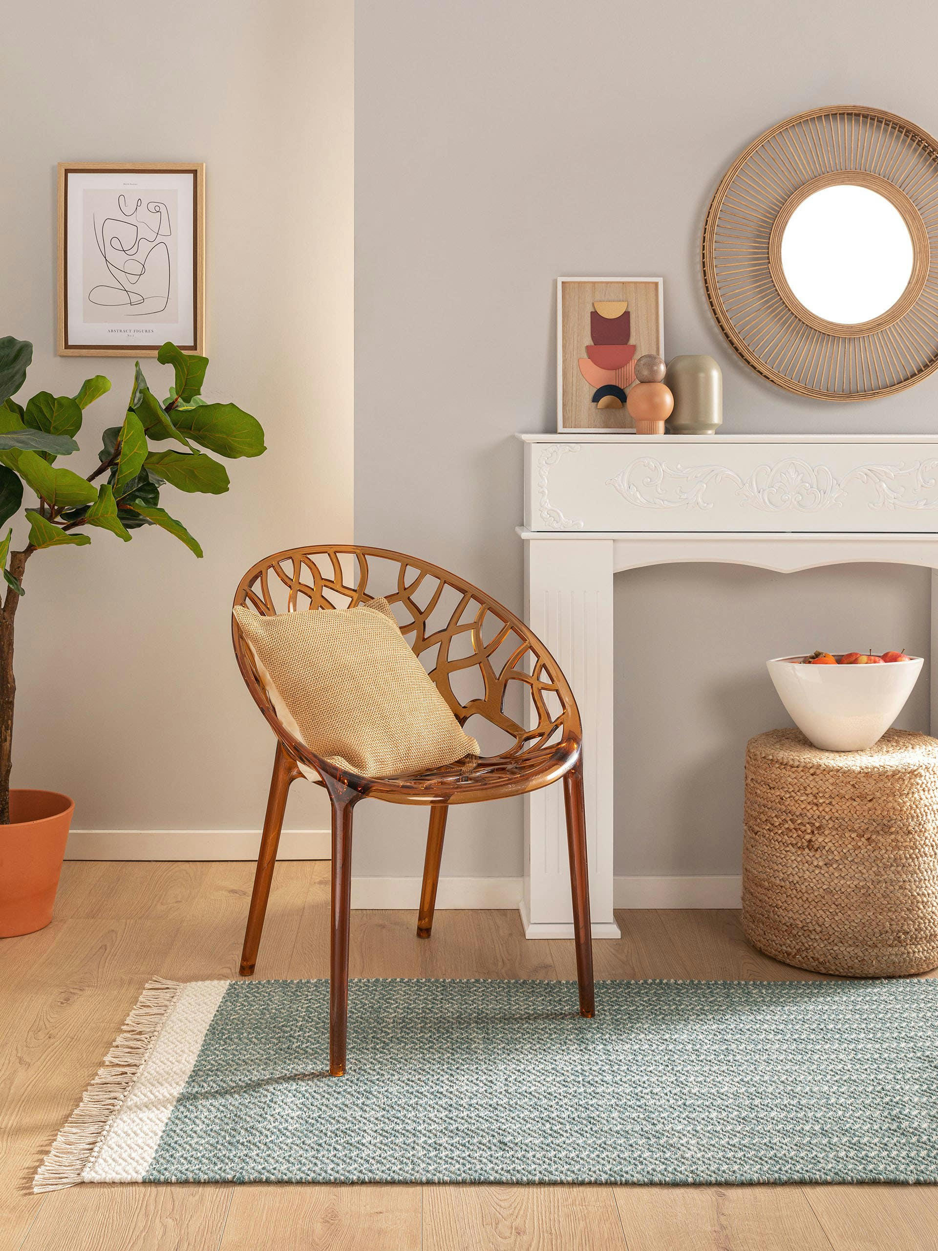 KIM - Tapis de couloir en laine menthe 70x200