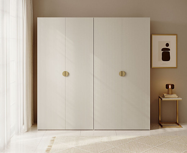 Armoire 4 portes avec 2 tringles et étagères 200 cm FRAME grege
