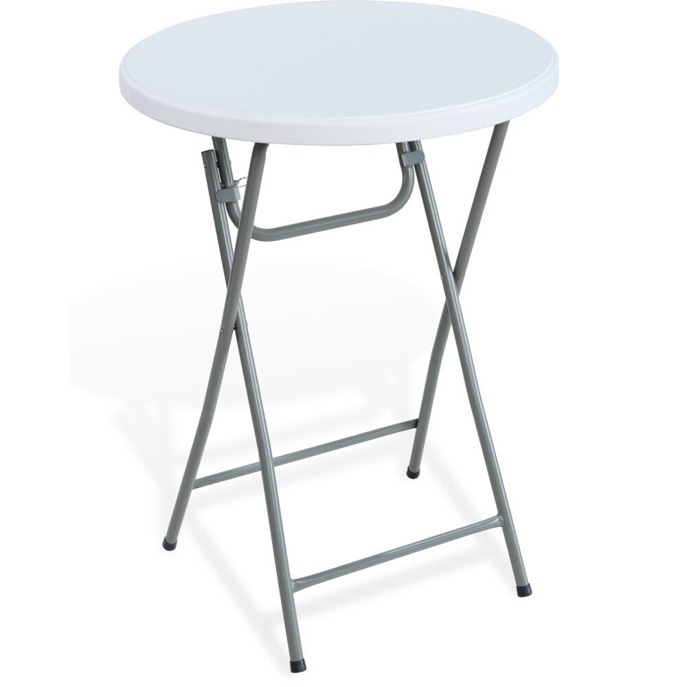 Table bar de jardin pliante Fiesta ronde plastique blanc Ø80xH110cm