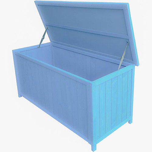 Coffre de rangement en bois bleu 0,70 m