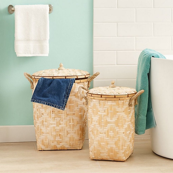 Panier en bambou avec couvercle 48cm