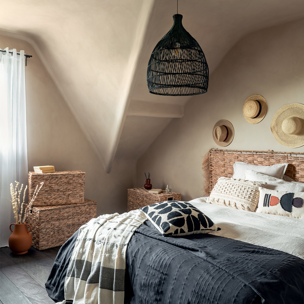 Headboard "Ori" Water hyacinth, L.180 cm